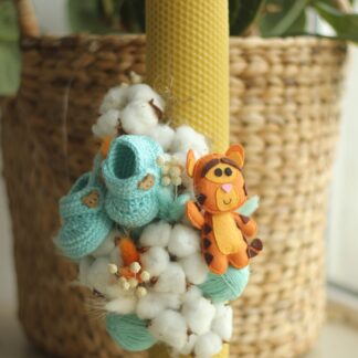 Lumânare de botez personalizată cu Tigger