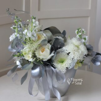 Aranjament floral pentru aniversarea a celor 25 ani de căsătorie - nunta de argint