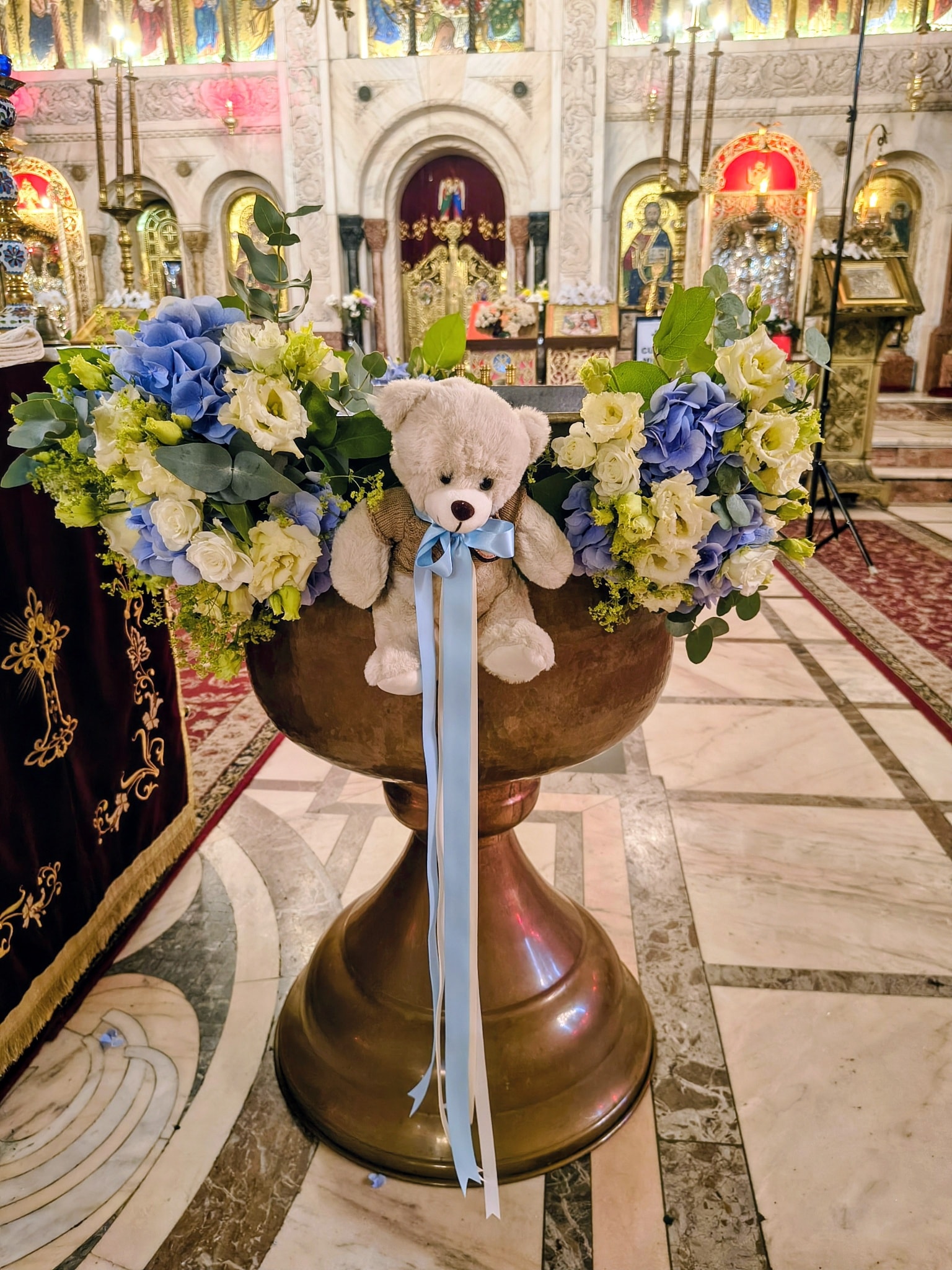 Decor pentru cristelniță cu ursuleț