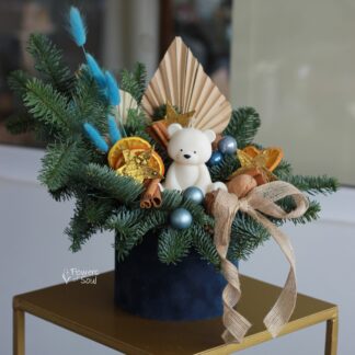 Aranjament pentru Crăciun cu urs