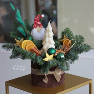 Aranjament pentru Crăciun cu brad