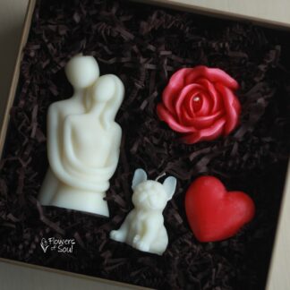 Set lumânări din ceară de soia turnate manual - Bulldog Lovers, 240gr