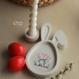 Lumânare spirală și farfurie cu suport din ciment